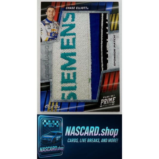 2023 Panini Chronicles #CE Chase Elliott Prime Jumbo Sponsor Patch #1/1 - NASCARD.shop