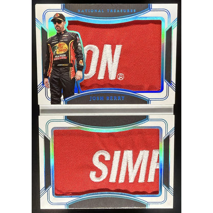 2023 National Treasures Josh Berry Jumbo Firesuit Patch Booklet Dual Simpson 1/1