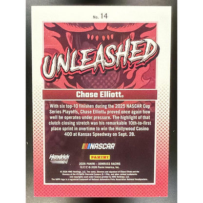 2026 Panini Donruss NASCAR Chase Elliott #14 Unleashed Carolina Blue Ice /99
