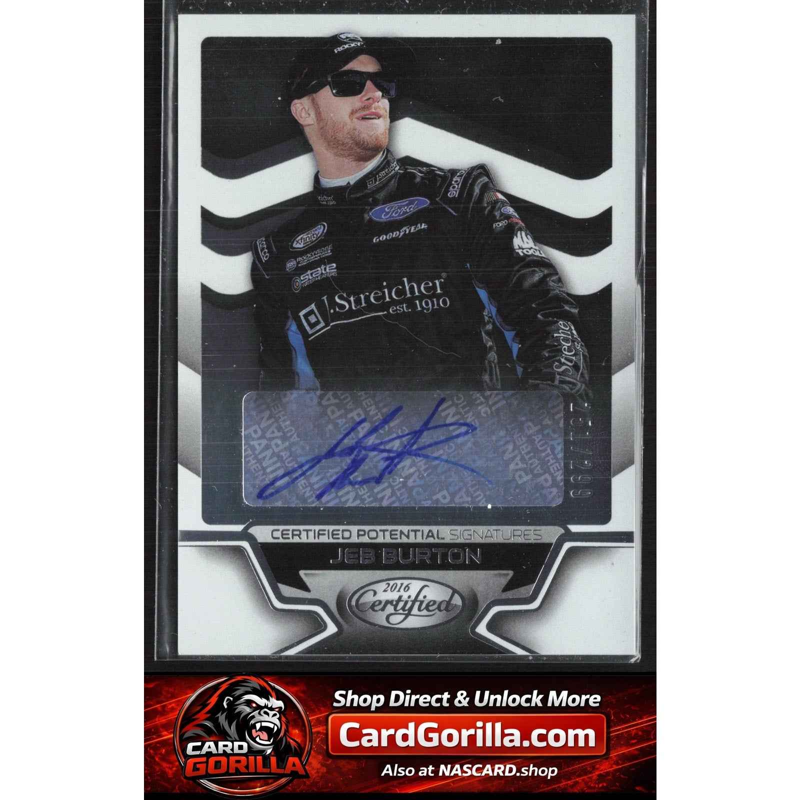2016 Panini Certified #CP-JB Jeb Burton Certified Potential Signatures #/299