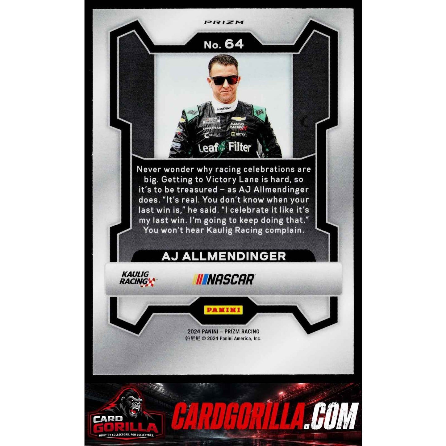 2024 Panini Prizm #64 AJ Allmendinger White Sparkle