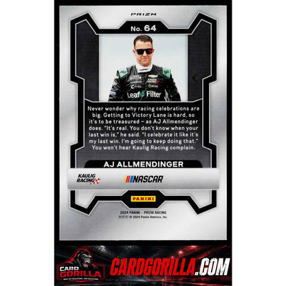 2024 Panini Prizm #64 AJ Allmendinger White Sparkle