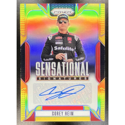 2025 Panini Prizm Corey Heim #SS-CHM Sensational Signatures Gold Prizms /10 Auto