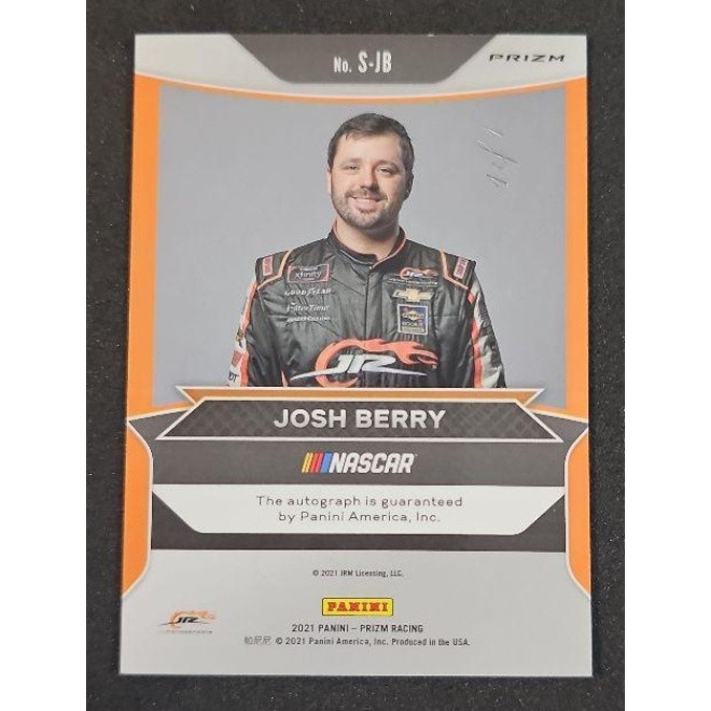 2021 Panini Prizm Josh Berry #S-JB Signing Sessions Black 1/1 RC