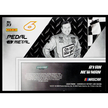 2020 Panini Chronicles #33 Ryan Newman Pedal to the Metal Purple #/25