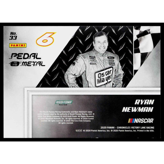 2020 Panini Chronicles #33 Ryan Newman Pedal to the Metal Purple #/25