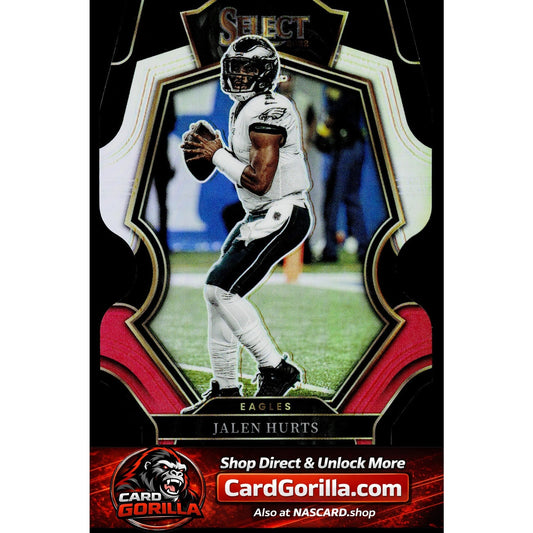 2022 Panini Select #179 Jalen Hurts Black and Red Prizm Die Cut