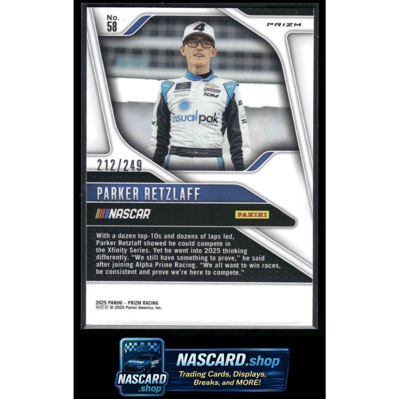2025 Panini Prizm #58 Parker Retzlaff Red #/249