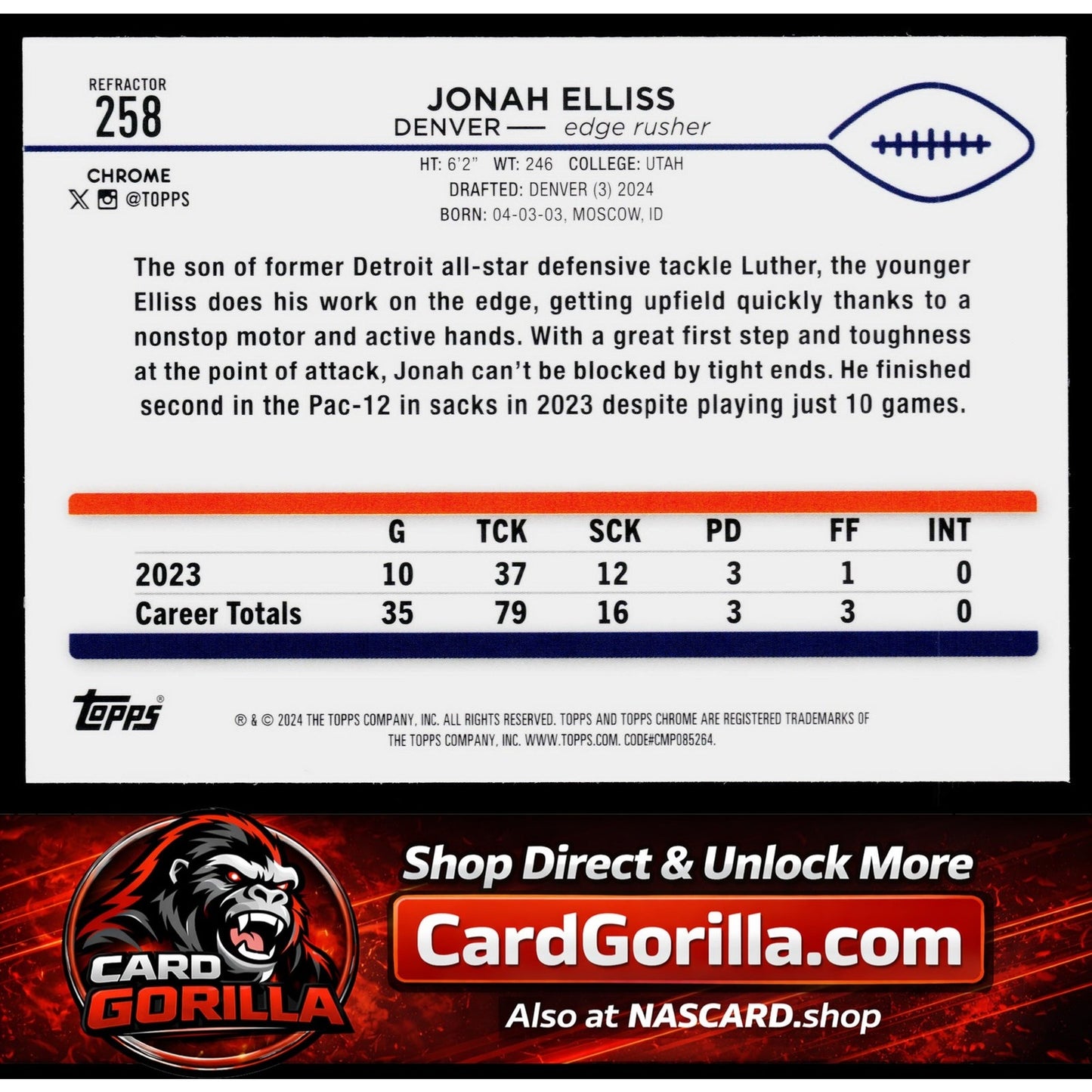 2024 Topps Chrome #258 Jonah Elliss Refractor