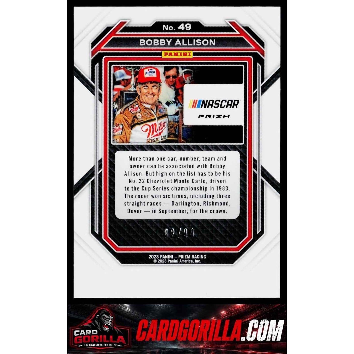 2023 Panini Prizm #49 Bobby Allison Carolina Blue Scope #/99