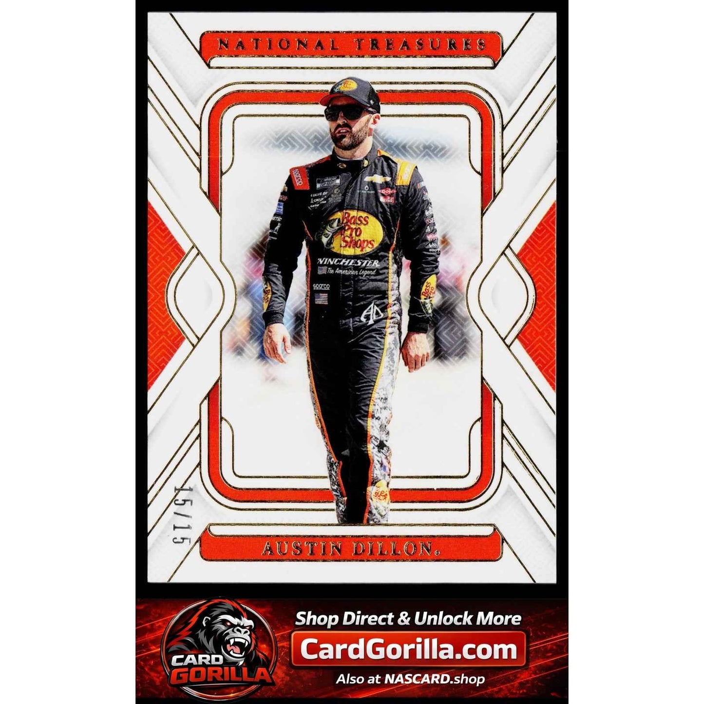 2025 Panini National Treasures #22 Austin Dillon Gold #15/15