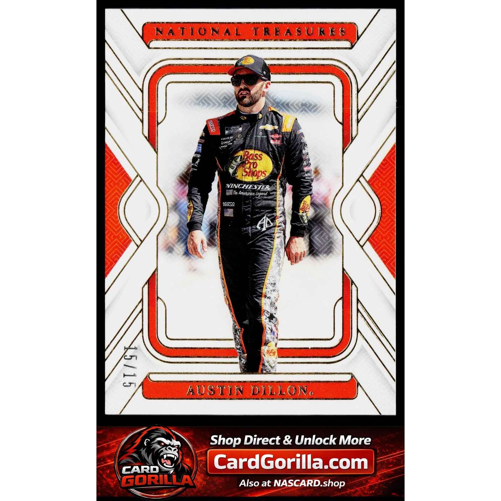 2025 Panini National Treasures #22 Austin Dillon Gold #15/15