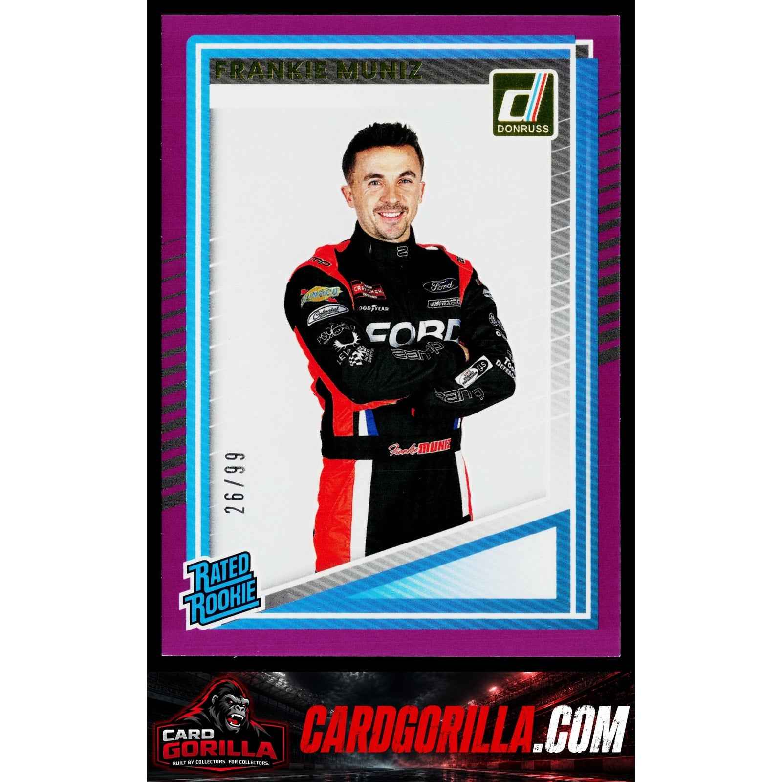 2025 Donruss #99 Frankie Muniz Rated Rookie Purple #/99