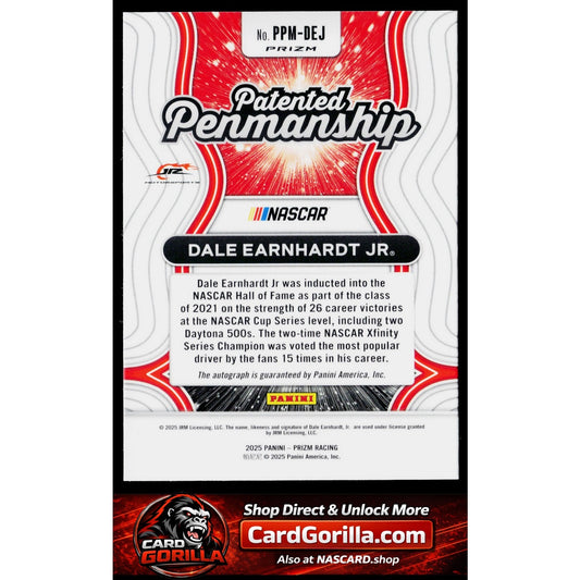 2025 Panini Prizm #PPM-DEJ Dale Earnhardt Jr Patented Penmanship Autographs