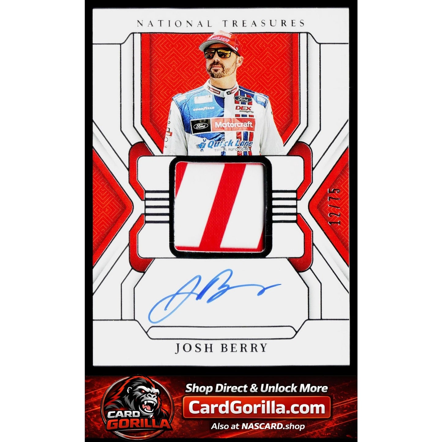 2025 Panini National Treasures #PP-JBY Josh Berry Premium Patches #/75