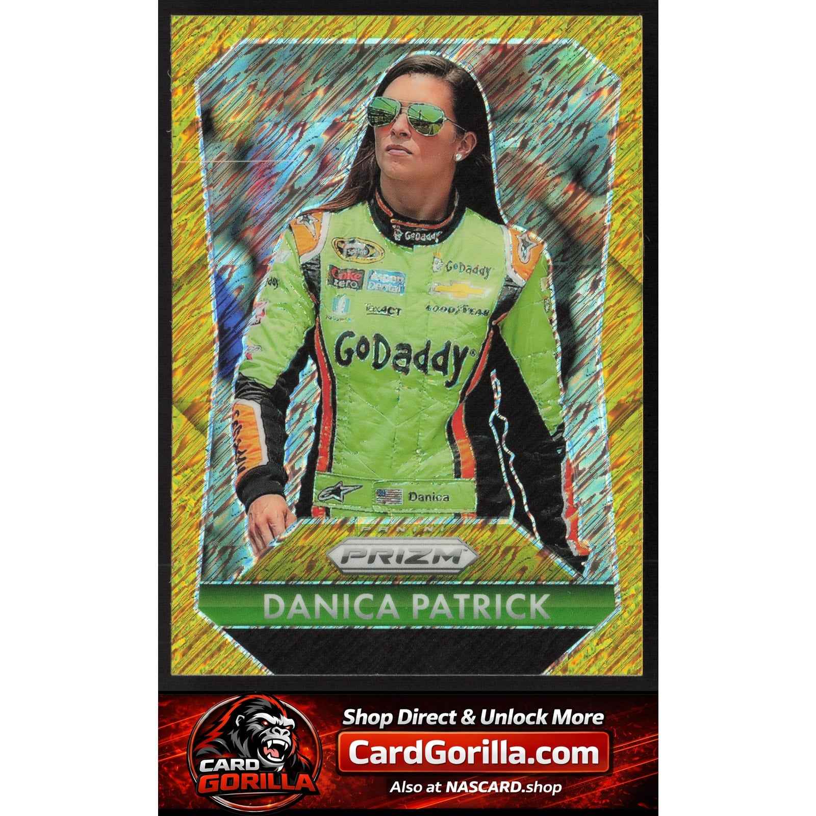 2025 Panini Prizm Throwback #188 Danica Patrick Gold Shimmer #2/3