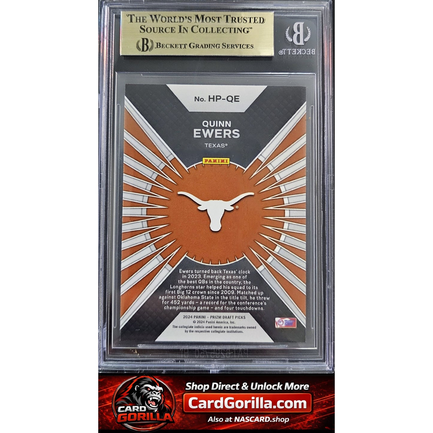 2024 Panini Prizm Draft Picks Hype #15 Quinn Ewers BGS 9.5