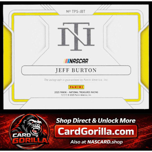 2025 National Treasures Jeff Burton Track Pass Signatures Holo Silver #/25