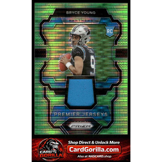 2023 Panini Prizm #PJ-BY Bryce Young Premier Jerseys Neon Green Pulsar