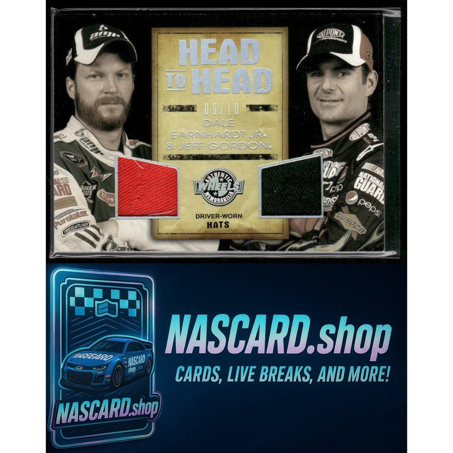 2010 Wheels Main Event Dale Earnhardt Jr. Jeff Gordon Head to Head Holofoil #/10 - Card Gorilla