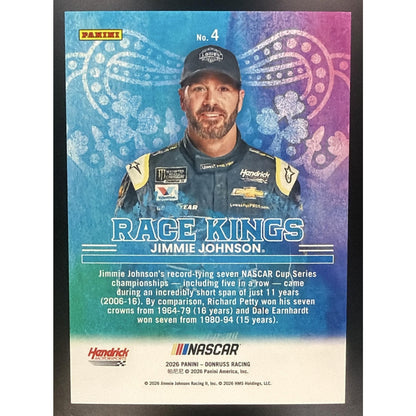 2026 Panini Donruss NASCAR Racing Jimmie Johnson #4 Race Kings Red Xplosion /99