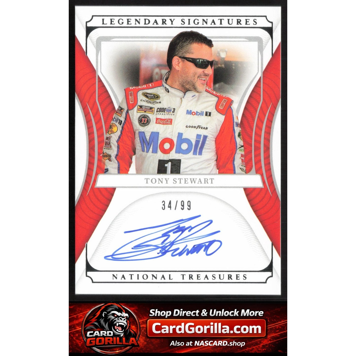 2022 Panini National Treasures #LS-TS Tony Stewart Legendary Signatures #/99