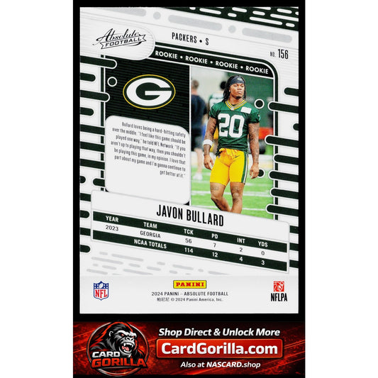 2024 Panini Absolute #156 Javon Bullard Green