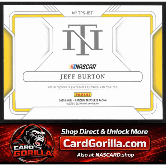 2025 Panini National Treasures #TPS-JBT Jeff Burton Track Pass Signatures #/99