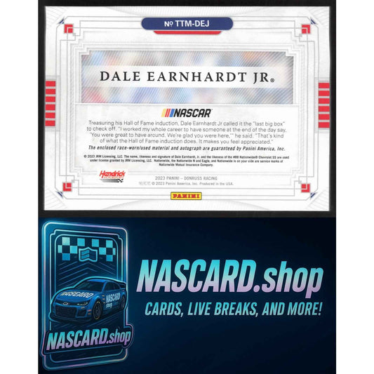 2023 Donruss Dale Earnhardt Jr Timeless Treasures Material Signatures Red #/15