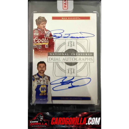 2021 National Treasures Bill Elliott Chase Elliott Dual Autographs Holo Gold #/5