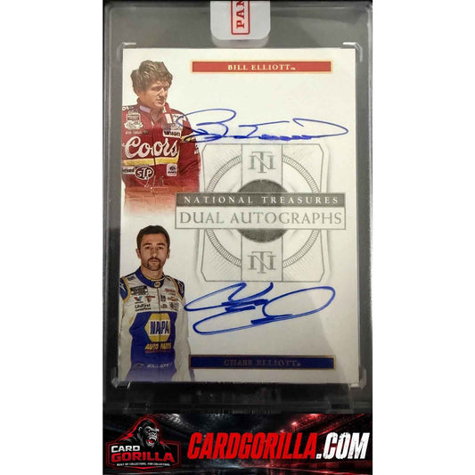 2021 National Treasures Bill Elliott Chase Elliott Dual Autographs Holo Gold #/5
