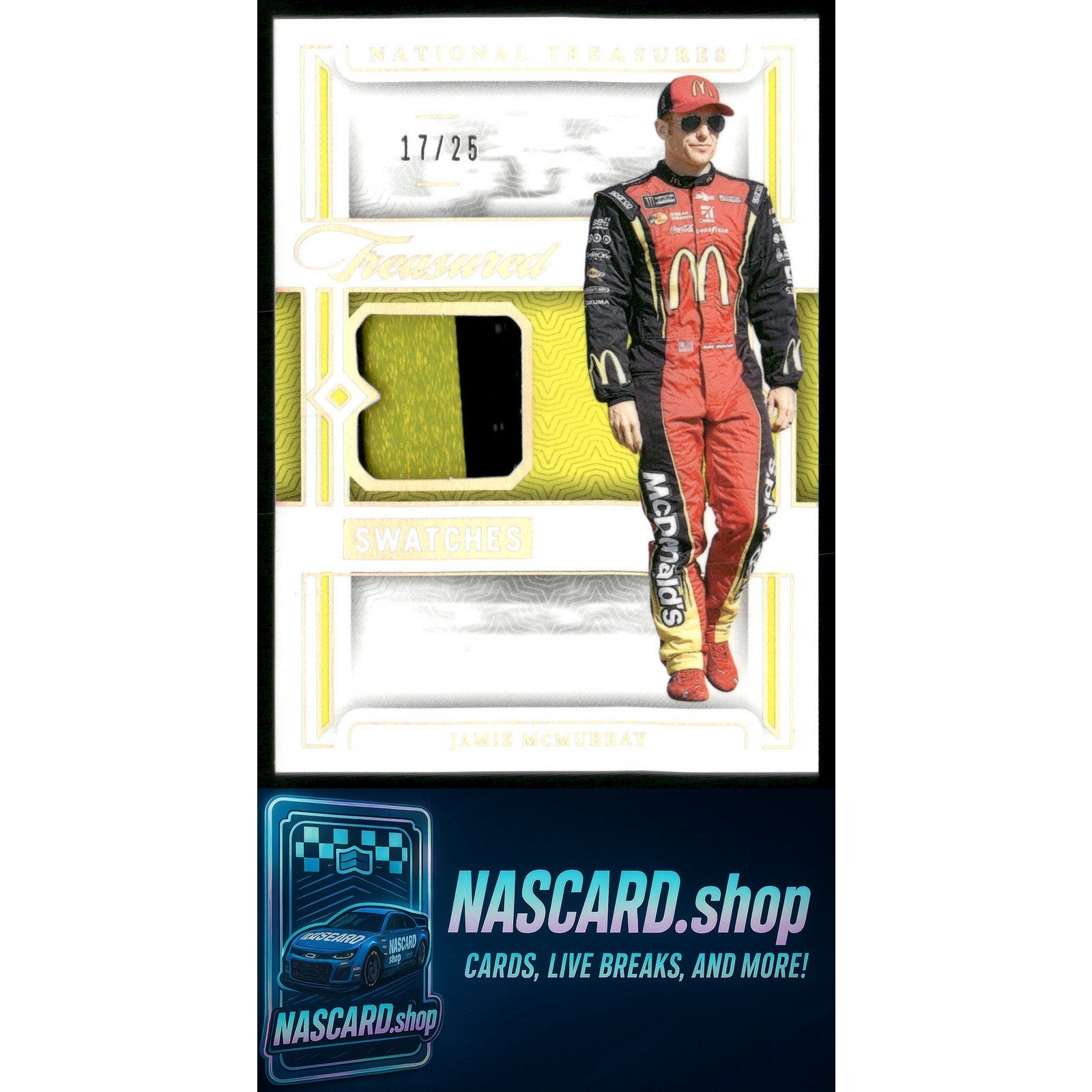 2024 National Treasures Jamie McMurray Treasured Swatches Holo Silver #/25 - NASCARD.shop