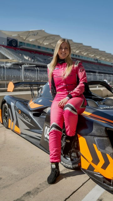 Sally Mott Autographed 2024 Rookie Season Screen & Race-Worn Sabelt Driving Shoes