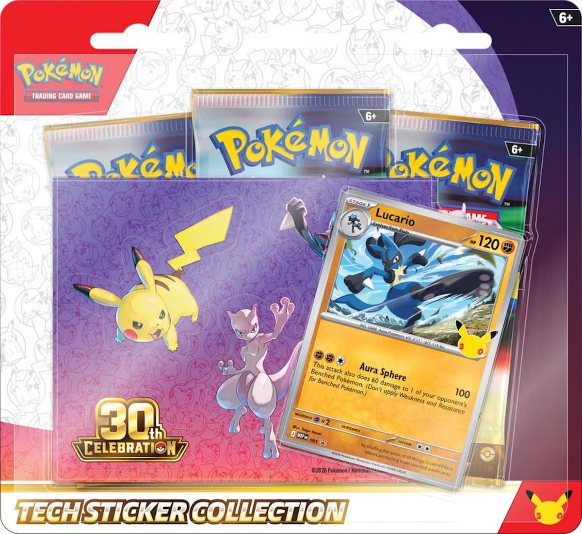 Pokémon 30th Celebration Tech Sticker Collection Blister