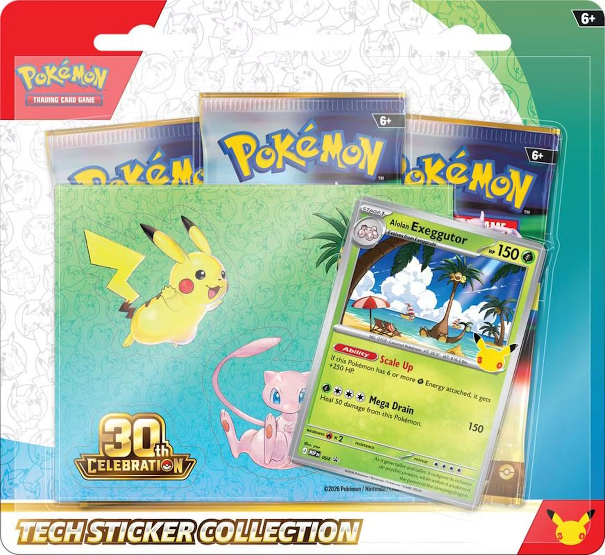Pokémon 30th Celebration Tech Sticker Collection Blister