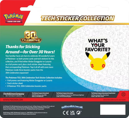 Pokémon 30th Celebration Tech Sticker Collection Blister