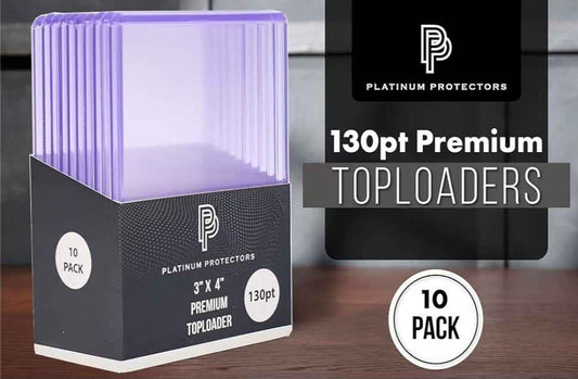130pt Platinum Protectors Top Loaders – 10 Pack | Premium Protection for Thick Trading Cards