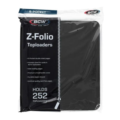 BCW Z-Folio LX 9-Pocket Trading Card Top Loader Binder | Premium Zippered Card Album