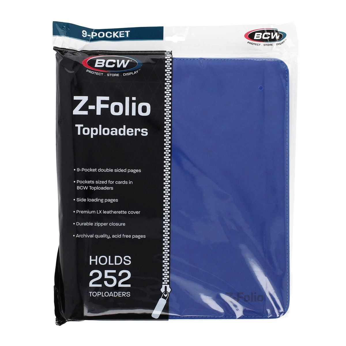 BCW Z-Folio LX 9-Pocket Trading Card Top Loader Binder | Premium Zippered Card Album