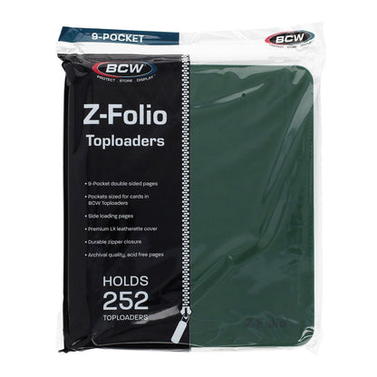 BCW Z-Folio LX 9-Pocket Trading Card Top Loader Binder | Premium Zippered Card Album
