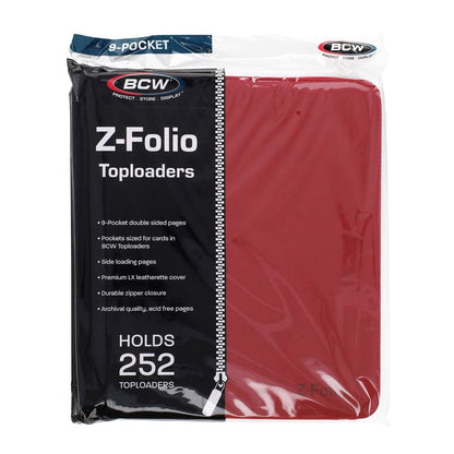 BCW Z-Folio LX 9-Pocket Trading Card Top Loader Binder | Premium Zippered Card Album