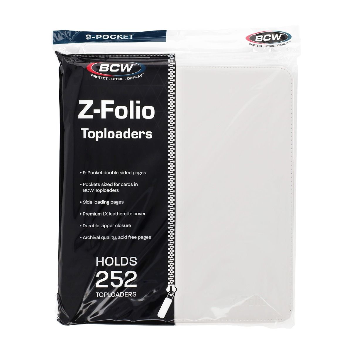 BCW Z-Folio LX 9-Pocket Trading Card Top Loader Binder | Premium Zippered Card Album