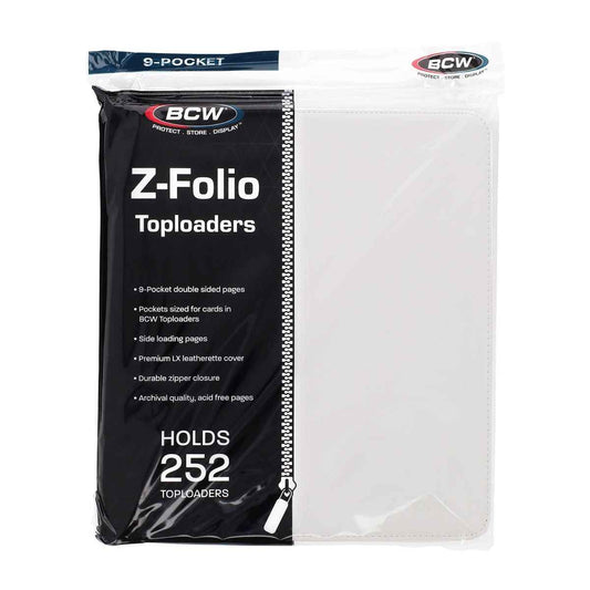 BCW Z-Folio LX 9-Pocket Trading Card Top Loader Binder | Premium Zippered Card Album